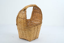 Load image into Gallery viewer, Handwoven Wood Splint Gathering Basket Rustic Farmhouse Decor 12 Inch
