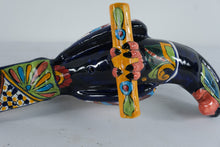 Load image into Gallery viewer, Large Talavera Parrot Hanging Ceramic Bird Mexican Folk Art 28 x 7

