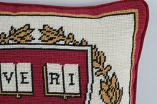 Load image into Gallery viewer, Harvard University Needlepoint Throw Pillow Veritas Crest Decorative Accent 13 Inch

