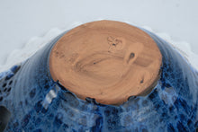 Load image into Gallery viewer, Handmade Blue and White Studio Pottery Heart Cutout Bowl 11 Inch
