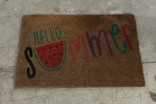 Load image into Gallery viewer, Hello Summer Watermelon Coir Doormat 36 x 24 Colorful Outdoor Door Mat

