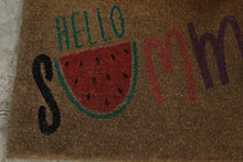 Load image into Gallery viewer, Hello Summer Watermelon Coir Doormat 36 x 24 Colorful Outdoor Door Mat
