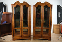 Load image into Gallery viewer, Henredon French Provincial Style Hardwood Glass Curio Cabinet with Lighting
