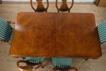 Load image into Gallery viewer, French Provincial Style Solid Wood Dining Table Set with 6 Chairs and Leaves
