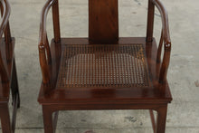 Load image into Gallery viewer, Henredon Pan Asian Vintage Mahogany Dining Table and Six Cane Seat Chairs with Two Leaves
