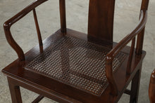 Load image into Gallery viewer, Henredon Pan Asian Vintage Mahogany Dining Table and Six Cane Seat Chairs with Two Leaves
