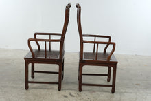 Load image into Gallery viewer, Henredon Pan Asian Vintage Mahogany Dining Table and Six Cane Seat Chairs with Two Leaves
