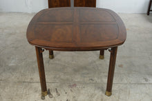 Load image into Gallery viewer, Henredon Pan Asian Vintage Mahogany Dining Table and Six Cane Seat Chairs with Two Leaves
