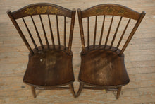 Load image into Gallery viewer, Set of Six Antique L. Hitchcock Stenciled Windsor Dining Chairs with Original Finish
