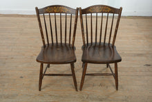 Load image into Gallery viewer, Set of Six Antique L. Hitchcock Stenciled Windsor Dining Chairs with Original Finish
