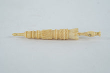 Load image into Gallery viewer, Vintage Carved Bone Needle Case Etui Screw Top Sewing Tool

