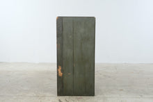 Load image into Gallery viewer, Antique Icebox Cabinet Original Green Paint Metal Lined Door Architectural Salvage

