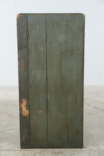 Load image into Gallery viewer, Antique Icebox Cabinet Original Green Paint Metal Lined Door Architectural Salvage
