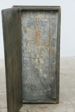 Load image into Gallery viewer, Antique Icebox Cabinet Original Green Paint Metal Lined Door Architectural Salvage
