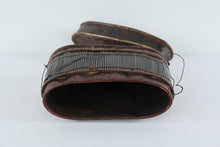 Load image into Gallery viewer, Lombok Indonesia Bamboo Storage Basket with Hand-Carved Twin Bird Handle – Indonesian Tribal Decorative Container
