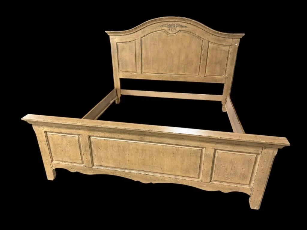 Modern Design Pickled Finish King Size Bed