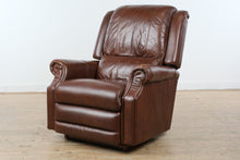 Load image into Gallery viewer, La-Z-Boy Brown Leather Rocker Recliner Chair Manual Reclining Armchair
