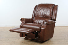 Load image into Gallery viewer, La-Z-Boy Brown Leather Rocker Recliner Chair Manual Reclining Armchair
