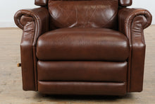 Load image into Gallery viewer, La-Z-Boy Brown Leather Rocker Recliner Chair Manual Reclining Armchair
