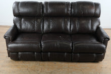 Load image into Gallery viewer, La-Z-Boy Dark Brown Leather Reclining Sofa Couch
