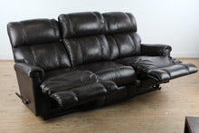 Load image into Gallery viewer, La-Z-Boy Dark Brown Leather Reclining Sofa Couch
