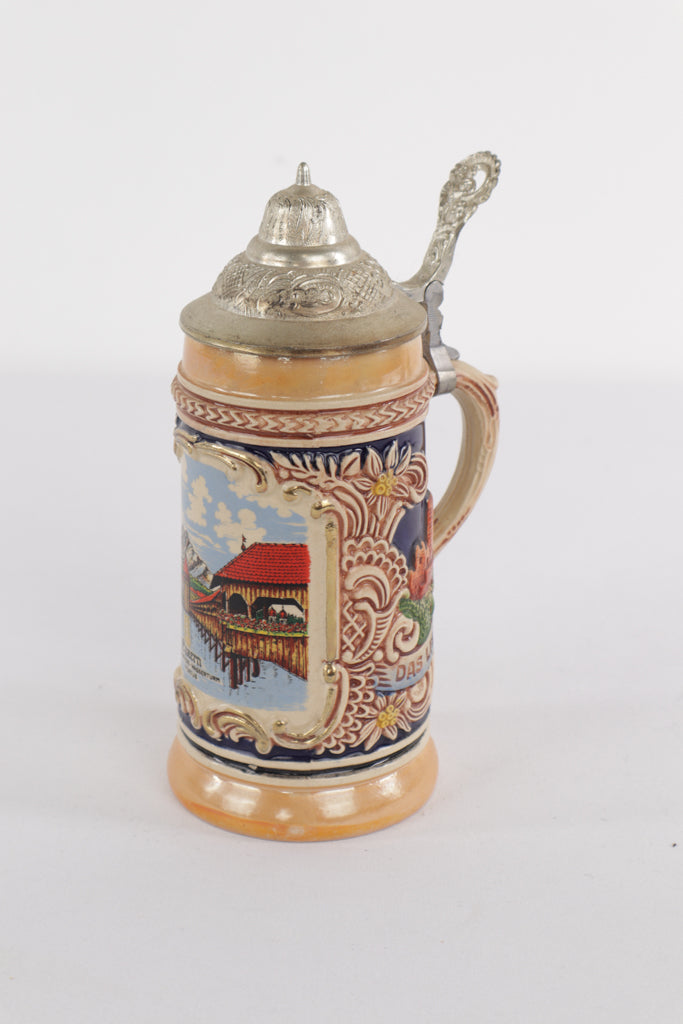 Vintage German-Style Souvenir Beer Stein – Luzern Kapellbrücke & Pilatus, 7