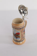Load image into Gallery viewer, Vintage German-Style Souvenir Beer Stein – Luzern Kapellbrücke &amp; Pilatus, 7&quot; Ceramic with Pewter Lid
