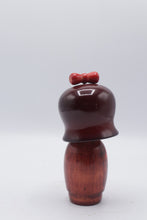 Load image into Gallery viewer, Vintage Japanese Kokeshi Doll Red Bow Floral Kimono 6 Inch
