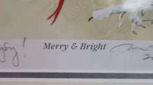 Load image into Gallery viewer, William Mangum Signed Print – &quot;Merry &amp; Bright&quot; (Framed Holiday Cardinal Art – Personalized)
