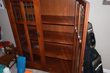 Load image into Gallery viewer, Mission-Style Oak Glass Door Bookcase
