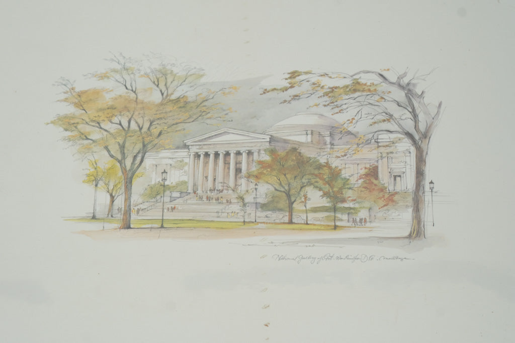 Vintage National Gallery of Art Washington D.C. Print – Armstrong Illustration – Original Packaging – Printed in Denmark