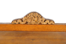Load image into Gallery viewer, Antique Oak Sideboard Buffet with Mirror Backsplash and Beaded Trim
