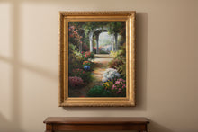 Load image into Gallery viewer, Vintage Joonam Yoon Garden Landscape Oil Painting Framed Canvas 39x50
