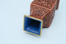 Load image into Gallery viewer, Ornate Lacquered Oriental-Inspired Vase – 4&quot; x 4&quot; x 9&quot;
