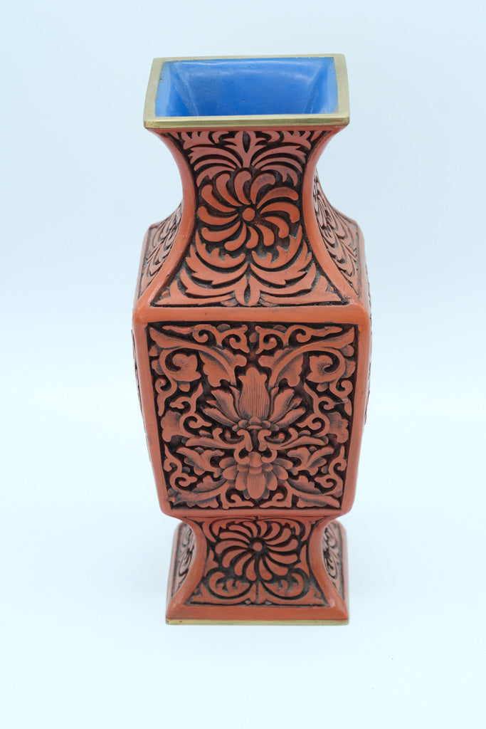 Ornate Lacquered Oriental-Inspired Vase – 4