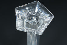 Load image into Gallery viewer, Pair of Faceted Crystal Candlestick Holders – Tall &amp; Elegant Pedestal Design
