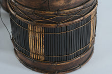Load image into Gallery viewer, Handwoven Stacking Basket Pair Rustic Bamboo and Wood Storage Containers

