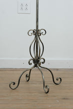 Load image into Gallery viewer, Tall Ornate Pewter Scrollwork Floor Candelabra – 6 Candle Holder
