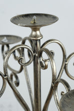 Load image into Gallery viewer, Tall Ornate Pewter Scrollwork Floor Candelabra – 6 Candle Holder
