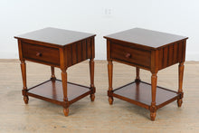 Load image into Gallery viewer, Pair of Pier 1 Wooden End Tables with Drawer &amp; Lower Shelf
