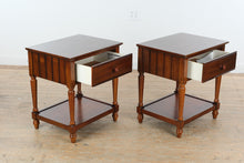 Load image into Gallery viewer, Pair of Pier 1 Wooden End Tables with Drawer &amp; Lower Shelf
