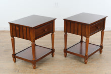 Load image into Gallery viewer, Pair of Pier 1 Wooden End Tables with Drawer &amp; Lower Shelf
