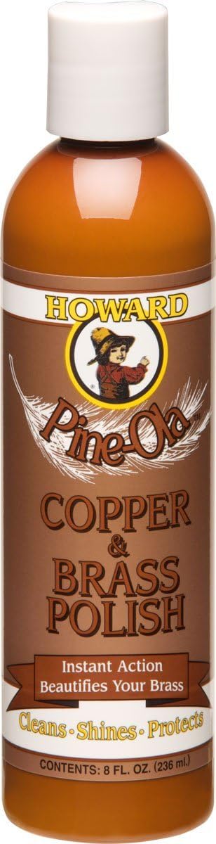 Howard Products Copper and Brass Cleaner and Polish - Pine-Ola Formula, 8-Ounce - Brass Cleaner and Polish, Copper Cleaner and Polish, Brass Polish