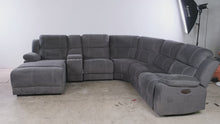 Load and play video in Gallery viewer, Prescott Point Gray 6-Piece Power Reclining Sectional with Chaise
