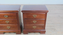 Load and play video in Gallery viewer, Pair of American Drew Solid Cherry Chippendale Nightstands – 26&quot; Wide
