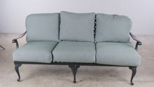 Load and play video in Gallery viewer, Summer Classics Black Cast Aluminum Outdoor Sofa with Cushions
