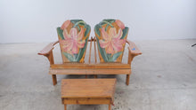 Load and play video in Gallery viewer, The Blooming Chair Hand Painted Cedar Adirondack Double Bench with Ottoman
