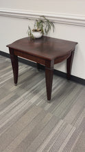 Load and play video in Gallery viewer, Contemporary Wood Side Table with Decorative Inlay Top
