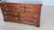 Load and play video in Gallery viewer, American Drew Solid Cherry Chippendale Dresser with Mirror – 64&quot; Wide
