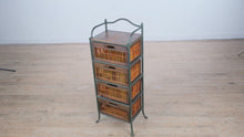 Load and play video in Gallery viewer, Metal &amp; Wood 4-Drawer Organizer with Bamboo Fronts – 37&quot; Tall

